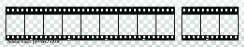 Fragments of a film reel with a soundtrack. 12 and 3 frames. photo