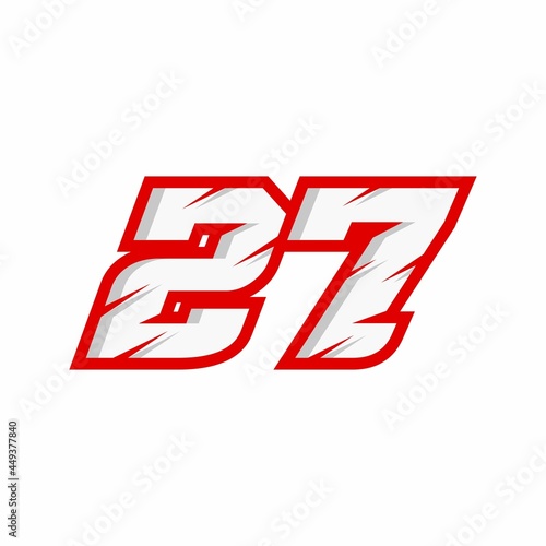 Racing number 27 logo on white background