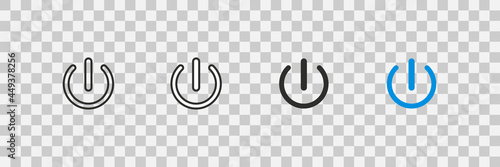 Power button, ON and OFF icon set. Flat vector illustration