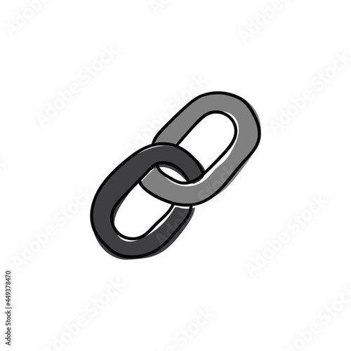 web Link, hyperlink icon in color icon, isolated on white background 