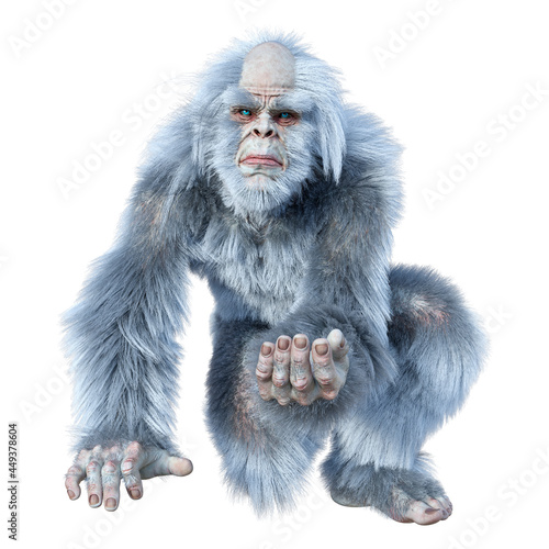 3D Rendering Yeti on White