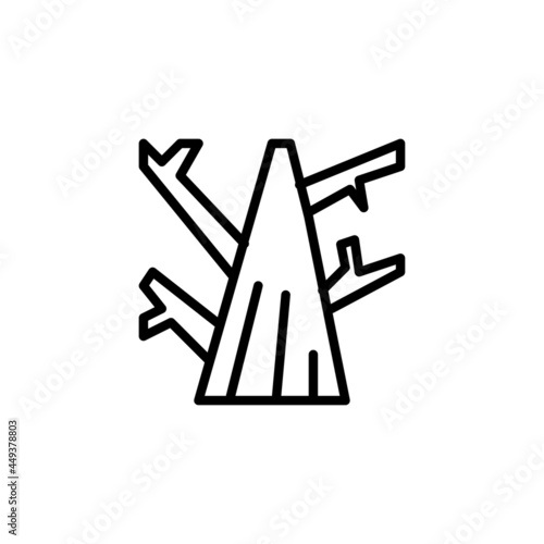 dry tree icon line style vector