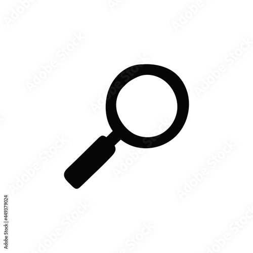 Search on internet icon in solid black flat shape glyph icon, isolated on white background 