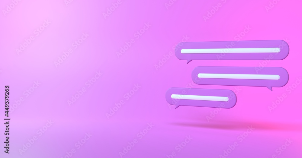 Text balloon bubble on purple background, trendy chat, 3d rendering. Text balloon bubble on purple background, trendy chat, 3d rendering.
