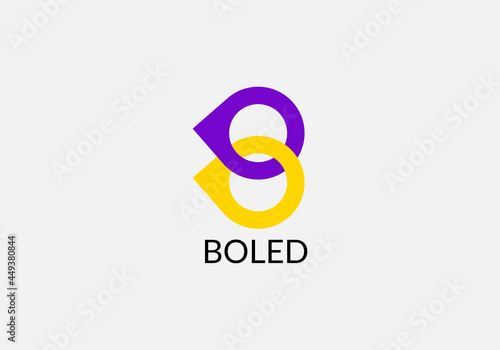 Abstract B letter Boled modern logo design template photo