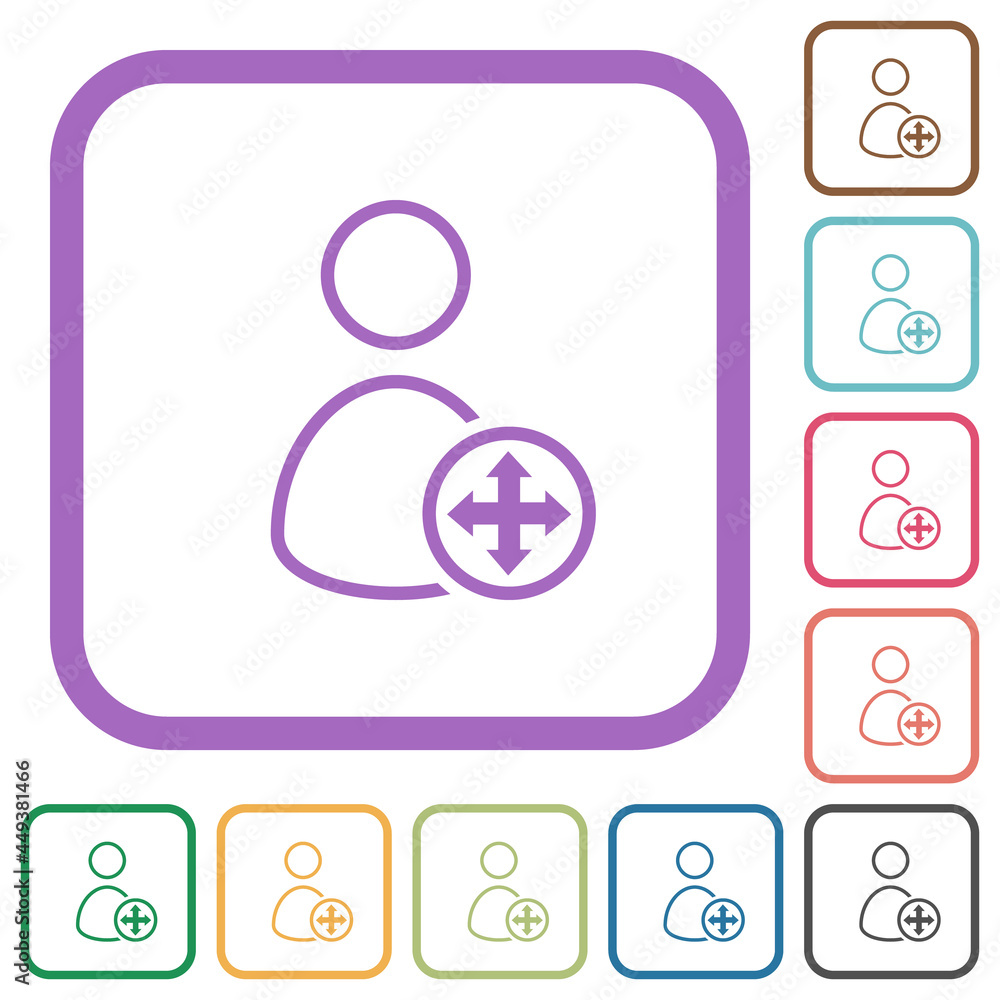 Move user outline simple icons Move user outline simple icons