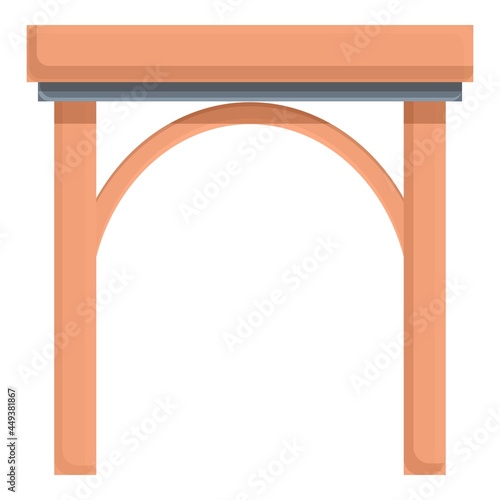 Wood garden arch icon cartoon vector. Fence gazebo. Wooden gate