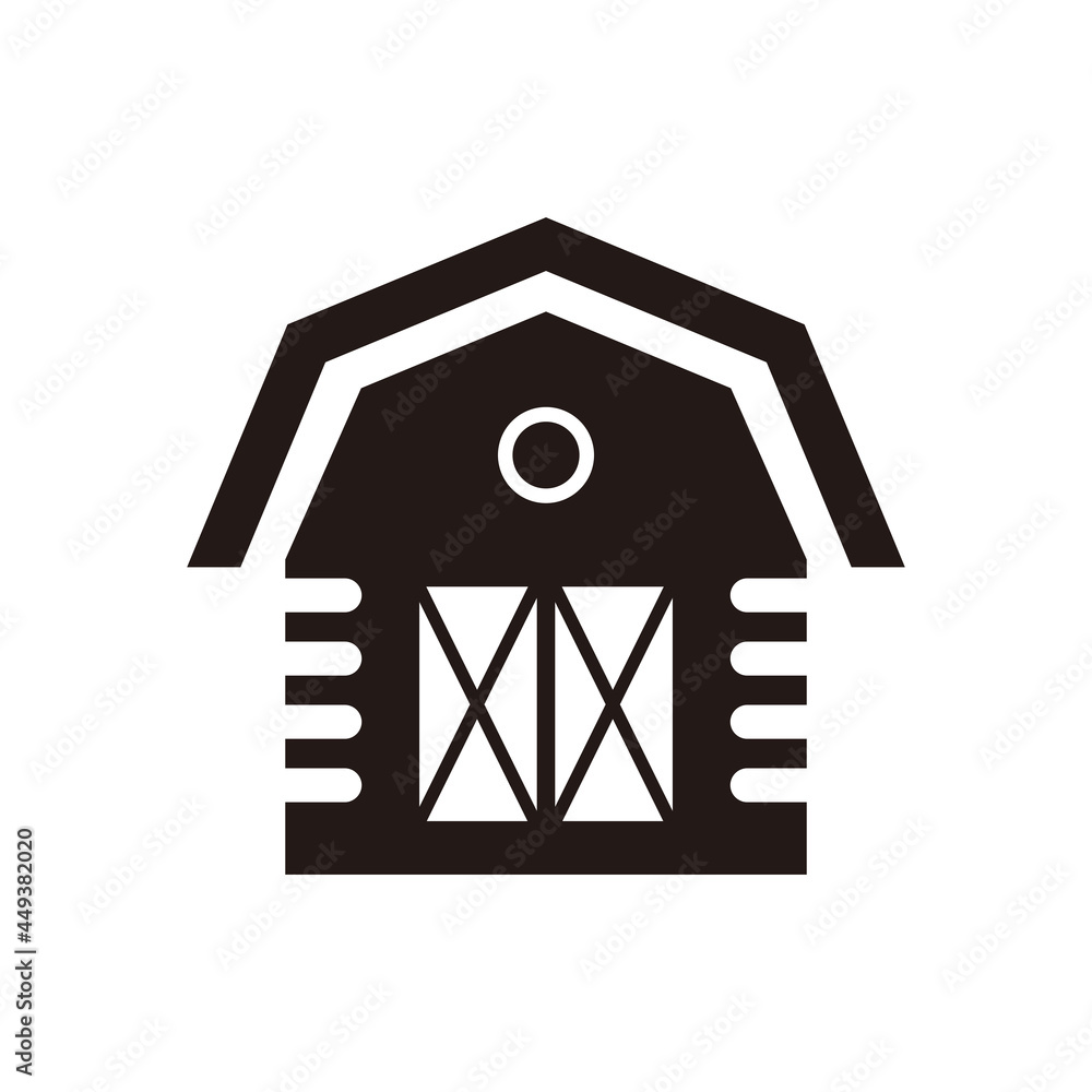 Barn icon vector illustration sign Barn icon vector illustration sign