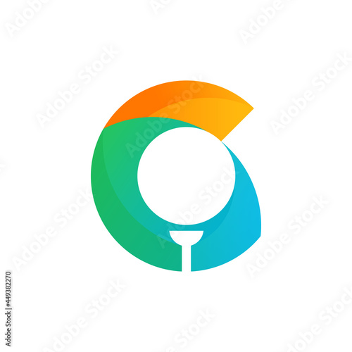 Creative golf colorfull design 