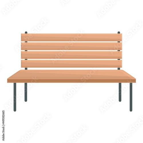 Metal wood bench icon cartoon vector. Patio furniture. Garden chair