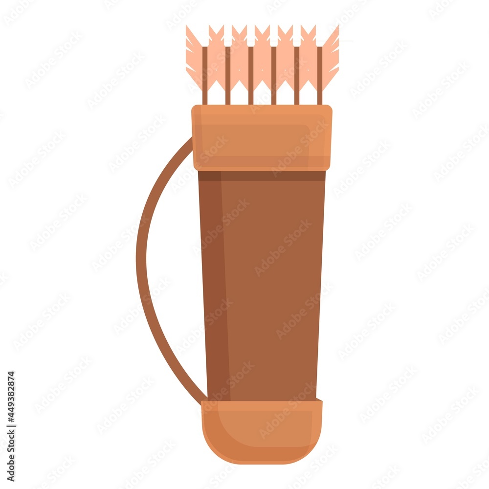 Arrow bag icon cartoon vector. Bow quiver. Archery target Arrow bag icon cartoon vector. Bow quiver. Archery target