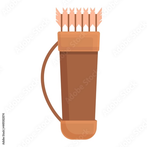 Arrow bag icon cartoon vector. Bow quiver. Archery target