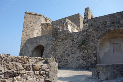 Interior view of Aragonese castle in Ischia Island