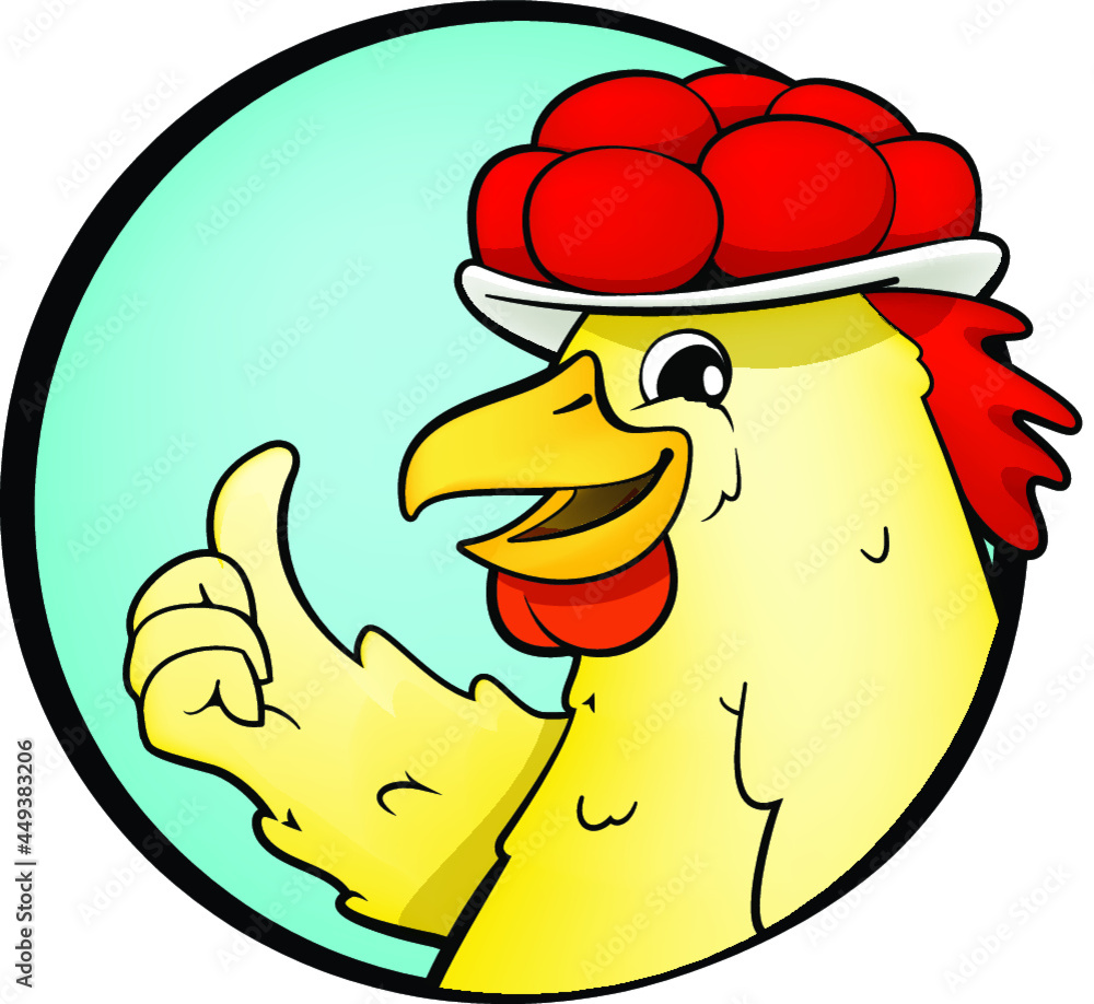 Chicken with formal headdress with distinctive woolen pompoms part of their folk costume or Tracht in the three adjoining Black Forest villages