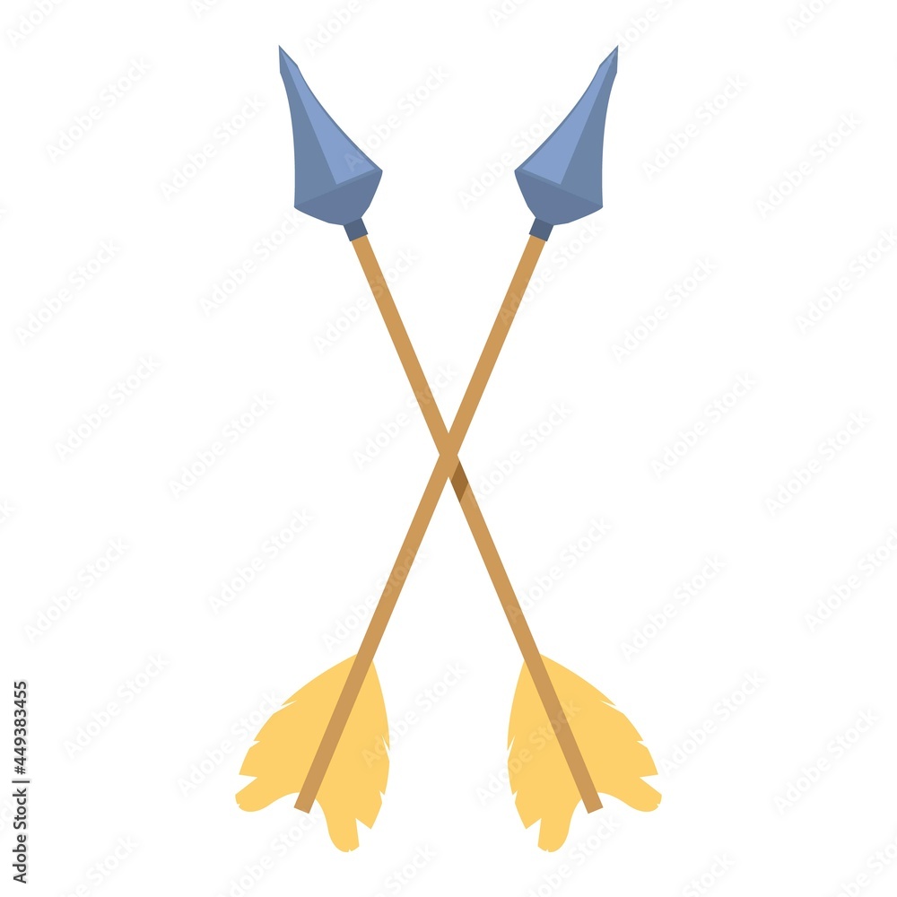Crossed arrow icon cartoon vector. Medieval archery. Indian archer Crossed arrow icon cartoon vector. Medieval archery. Indian archer