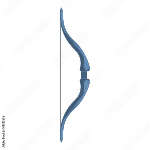 Ancient archery bow icon cartoon vector. Arrow longbow. Weapon archer