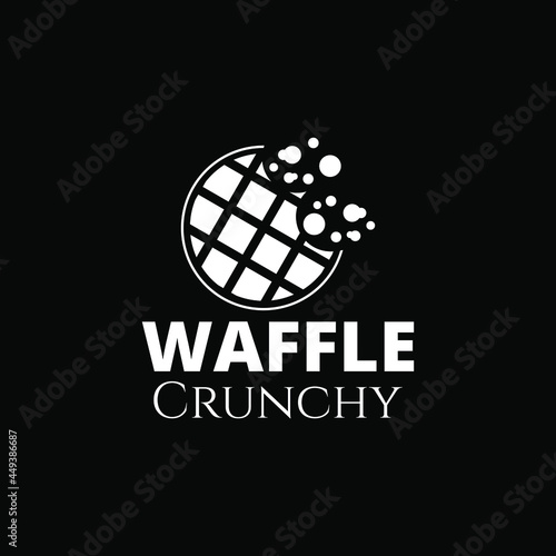 Crunchy waffle snack logo design