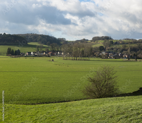 Typical countryside of dutch Zuid Limburg, with rolling hills in The Netherlands photo