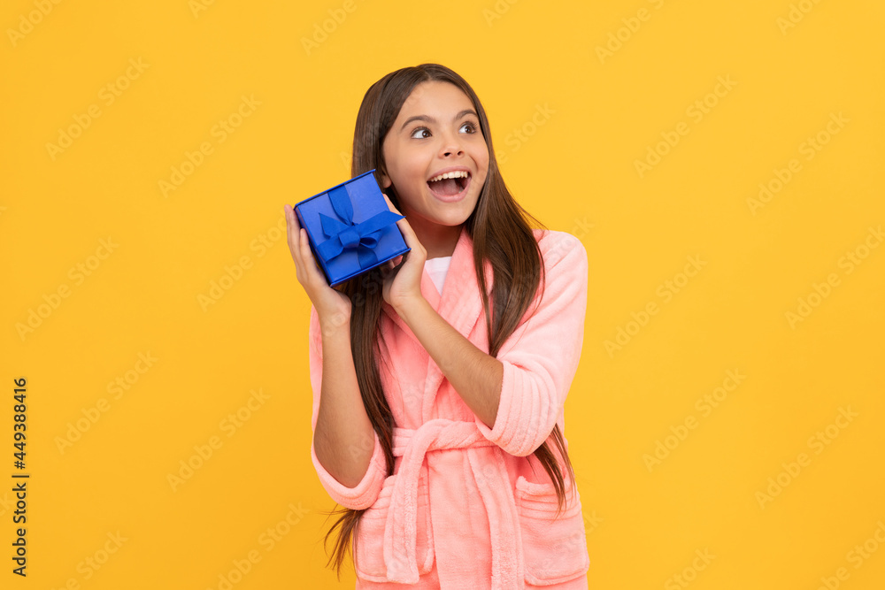 sweet dreams. comfortable pajama or home bathrobe. teen girl feeling surprised. sweet dreams. comfortable pajama or home bathrobe. teen girl feeling surprised.