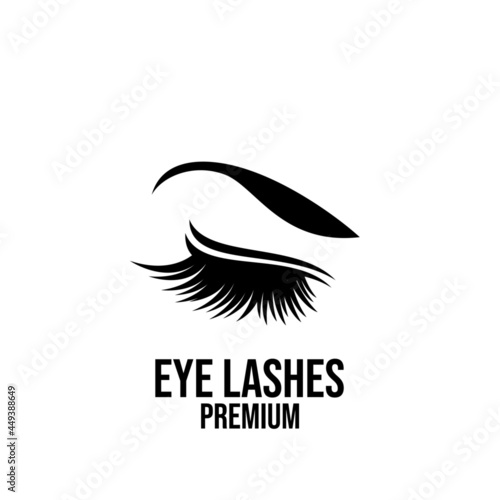 premium eyelash extension beauty make up salon vector design