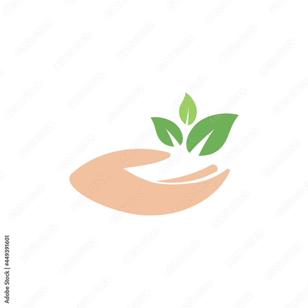 Hand plant icon design illustration template Hand plant icon design illustration template