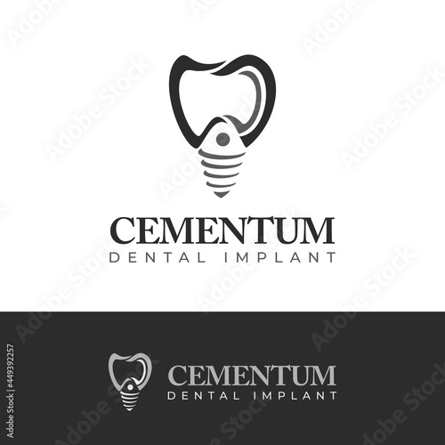 cementum dental implant logo, abstract initial c, d, i in the tooth vector