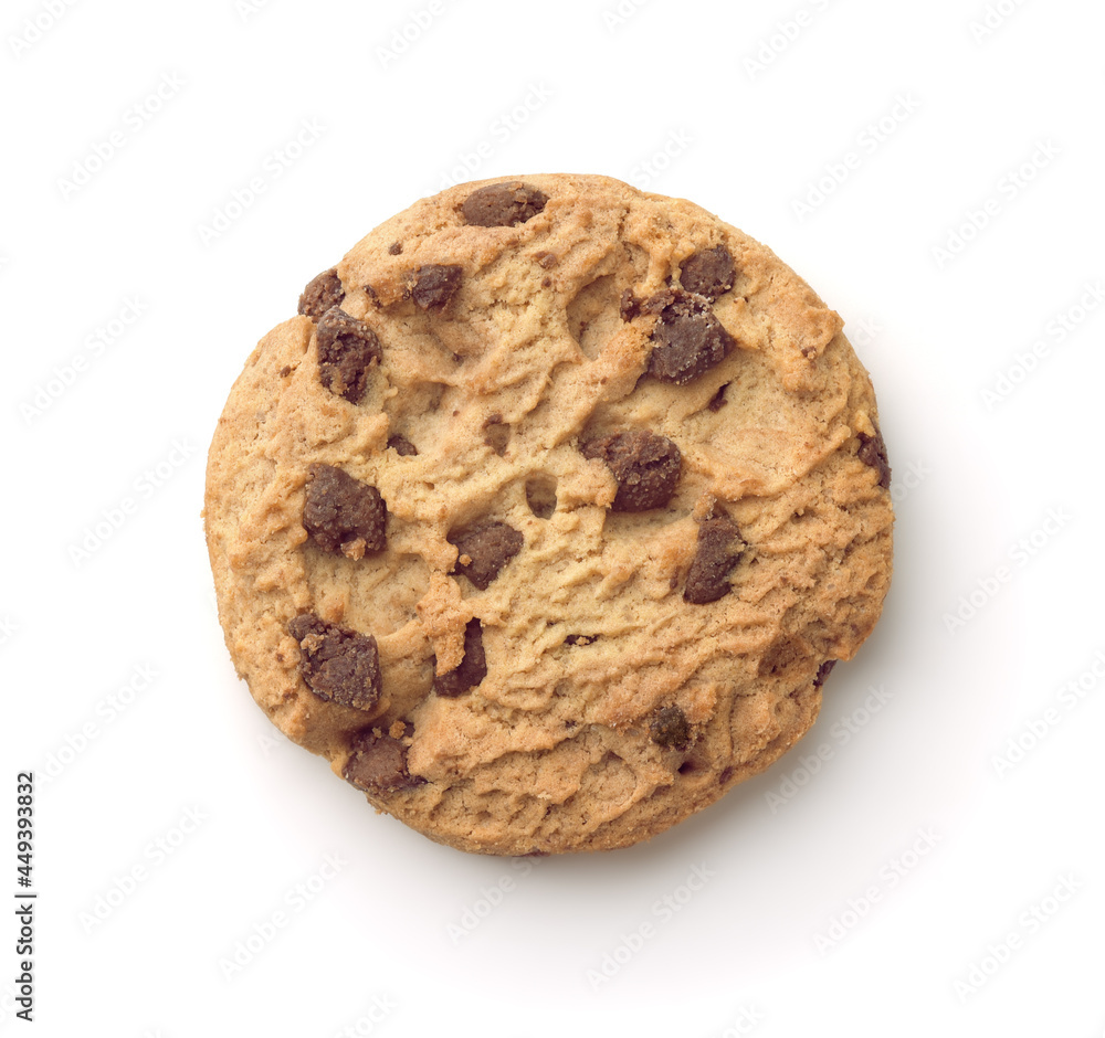 Top view of homemade chocolate chip cookie Top view of homemade chocolate chip cookie