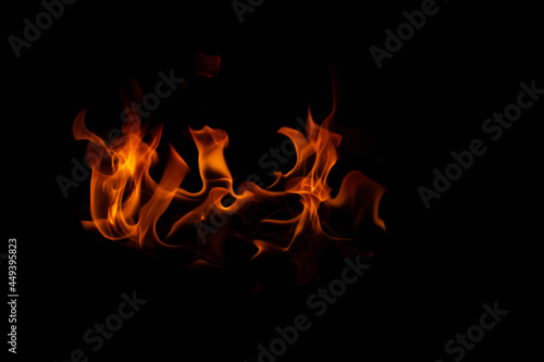 Fire Flames Isolated On Black Background