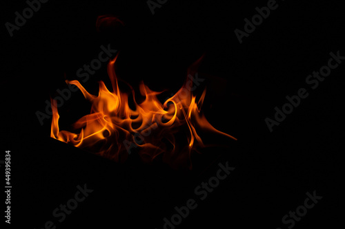 Fire Flames Isolated On Black Background