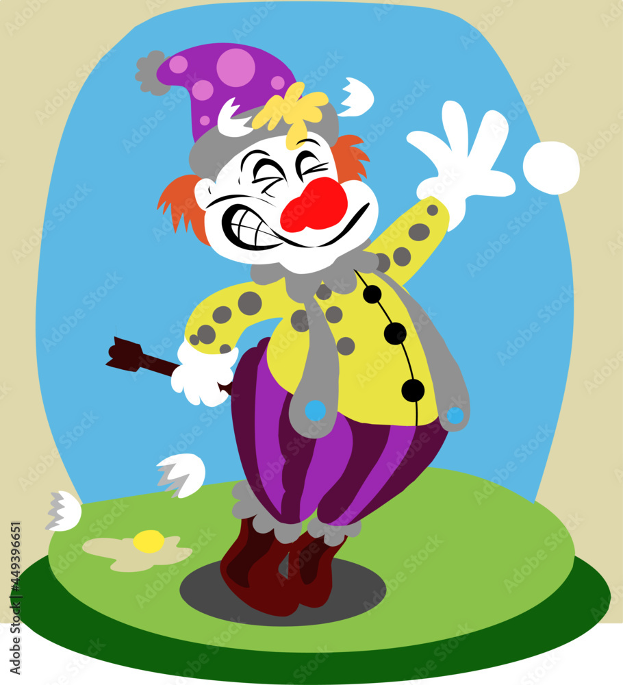 Obraz premium Joker fall eggs while juggling.