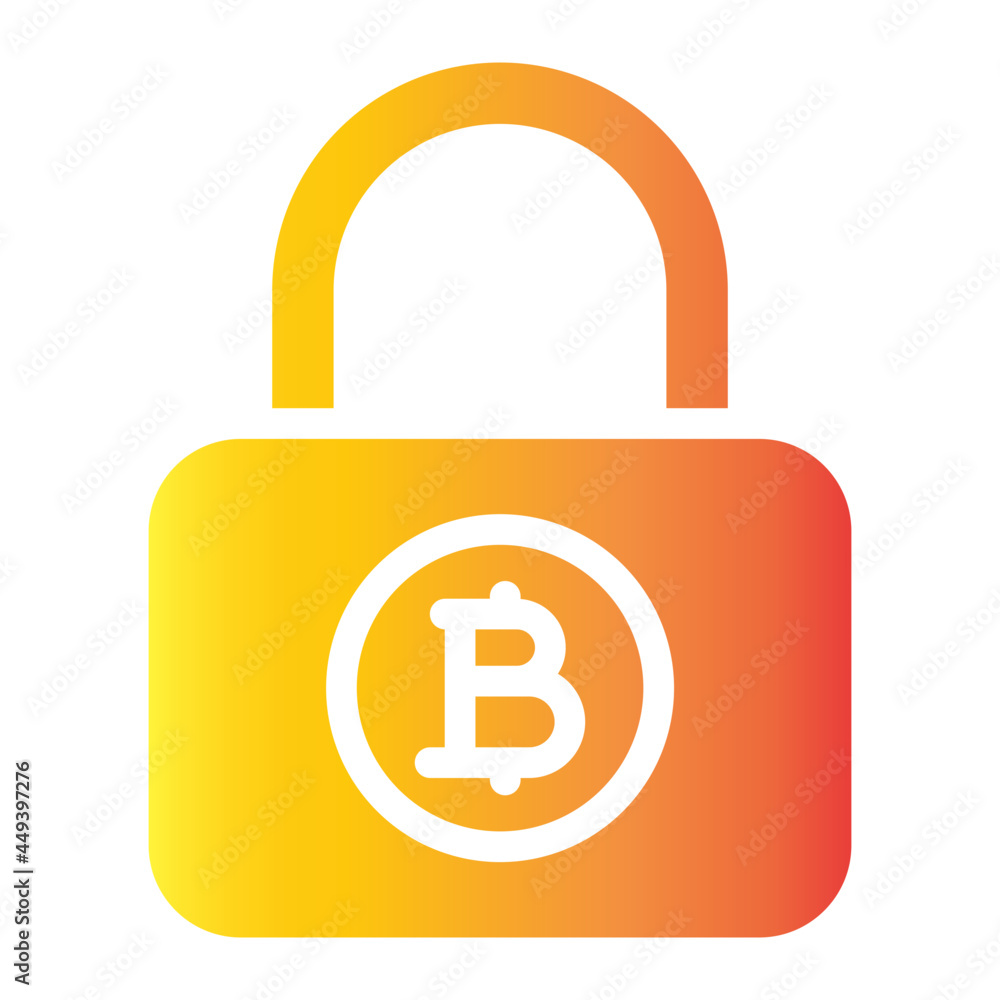 lock bitcoin flat gradient icon lock bitcoin flat gradient icon