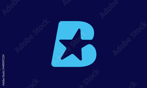 B Star logo design . abstract letter B with star logo design. vector illustrations