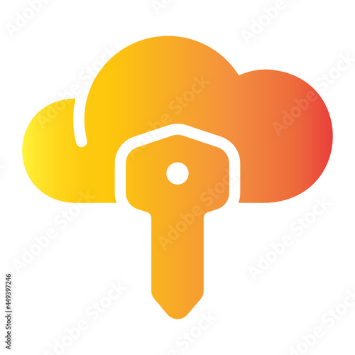 key cloud flat gradient icon photo