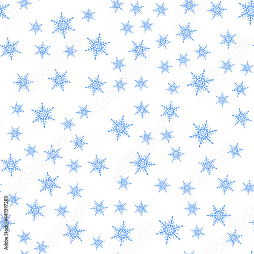 Seamless simple mono texture Christmas snow flakes