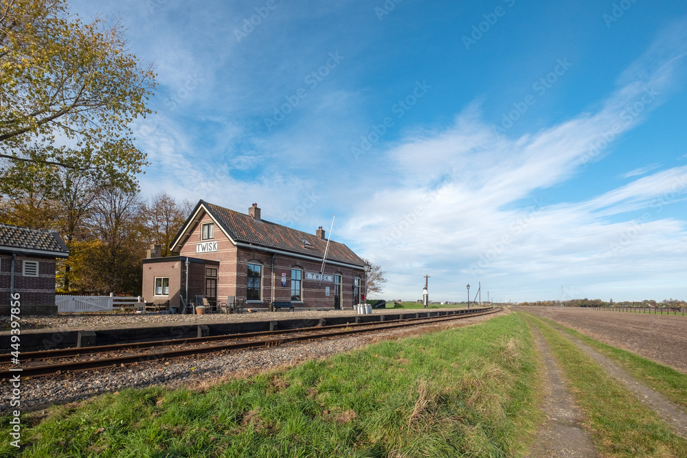 Historic wall advertisement at Station Twisk (1887) op de lijn Hoorn-Medemblik, Noord-Holland Province, The Netherlands Historic wall advertisement at Station Twisk (1887) op de lijn Hoorn-Medemblik, Noord-Holland Province, The Netherlands
