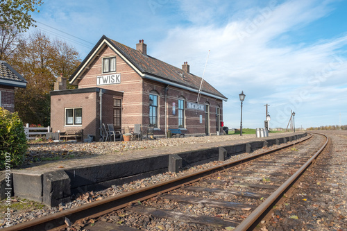Historic wall advertisement at Station Twisk (1887) op de lijn Hoorn-Medemblik, Noord-Holland Province, The Netherlands