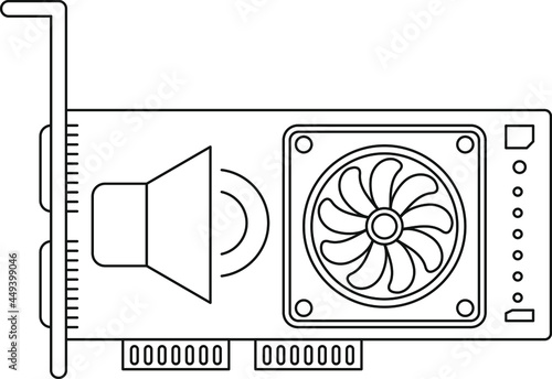 Sound Card line icon. Computer parts. Pixel Perfect vector illustration