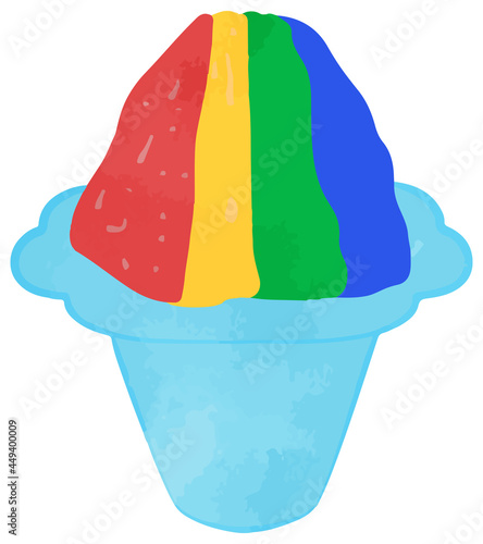 Photography Rainbow-colored shaved ice illustration