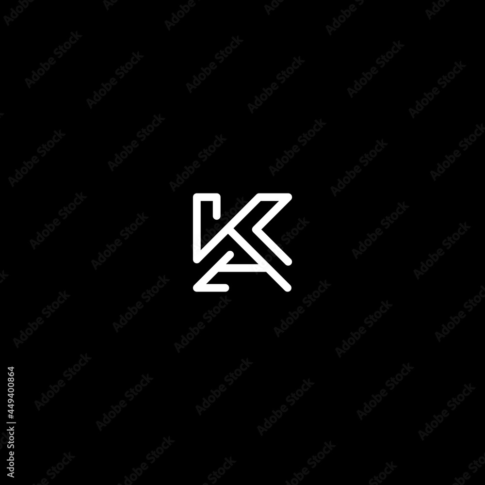 Initial Letter KA monogram Logo vector image, logo KA icon vector - obrazy, fototapety, plakaty 