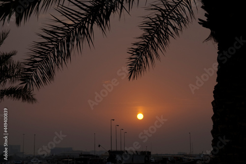 sunset at the corniche of Doha
