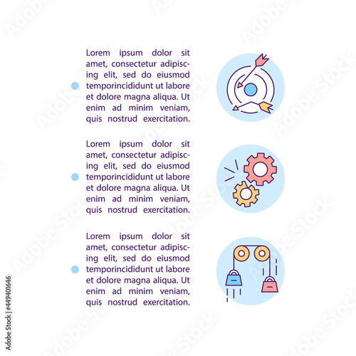 Problem with productivity concept line icons with text. PPT page vector template with copy space. Brochure, magazine, newsletter design element. Business failure linear illustrations on white