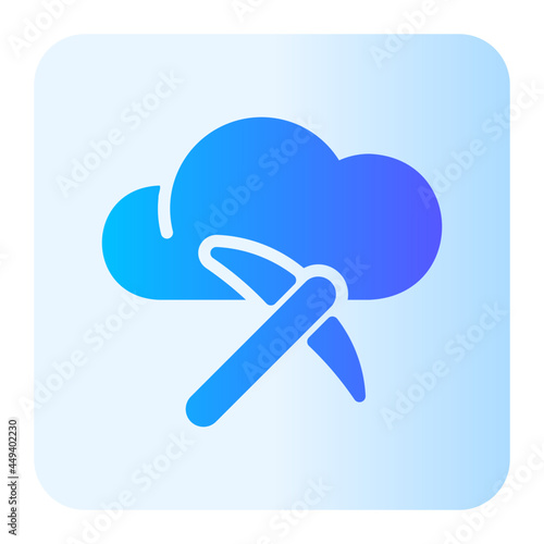 cloud mining flat gradient icon