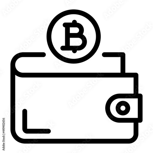 bitcoin wallet line icon