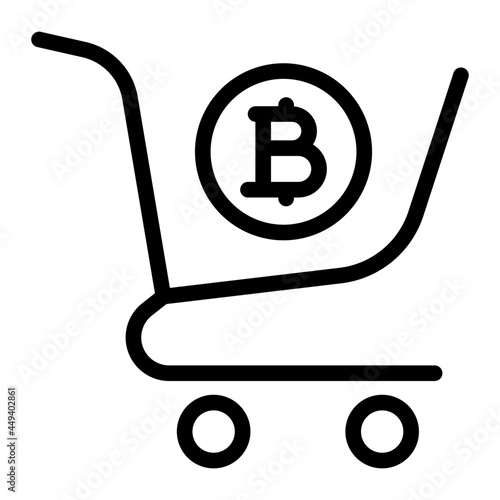bitcoin cart line icon