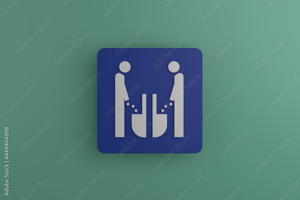 Male urinating toilet or restroom information sign 3D rendering illustration Male urinating toilet or restroom information sign 3D rendering illustration