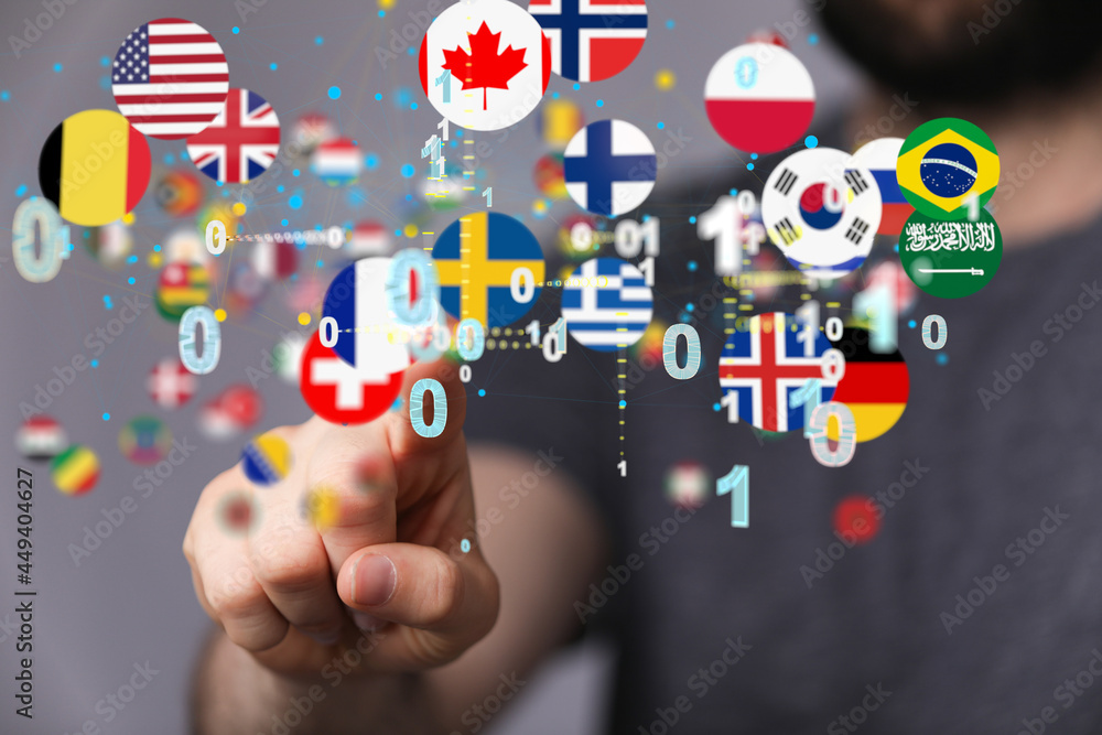 World map with all states and their flags,3d render. World map with all states and their flags,3d render.