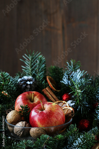 Christmas bauble and fir decoration.