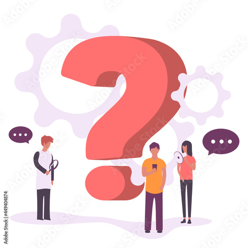 Tablou pe pânză illustration, concept illustration of people frequently asked questions around