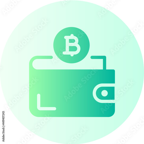 bitcoin wallet flat gradient icon