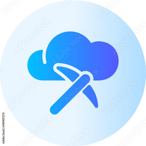 cloud mining flat gradient icon